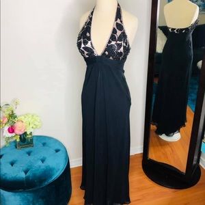 Sz 2 Marc Bouwer l black sequin top formal dress